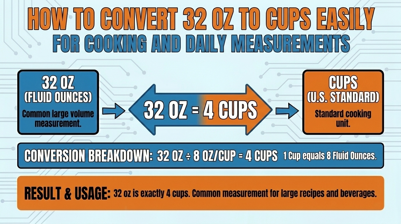 32 oz to cups